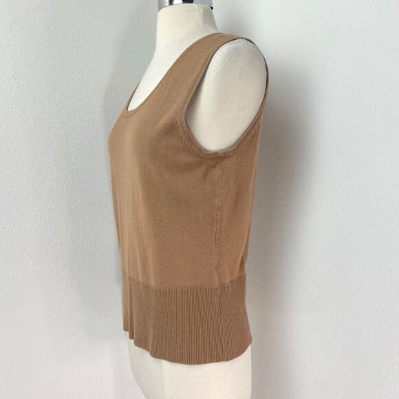 George Mocha Brown Knit Tank Top Sweater M 8-10 Preppy Hipster Academia Career - Picture 5 of 9